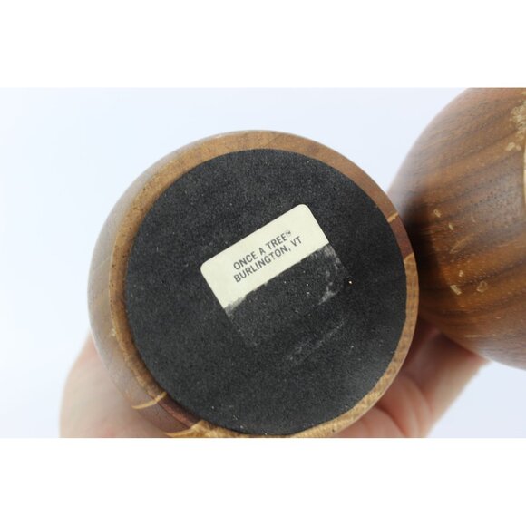 MCM Wood Candlestick Holders Sculpted Pair, Once Upon a Tree Vermont, 7.5 Inch - Picture 9 of 12